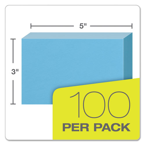 Oxford Unruled Index Cards, 3 x 5, Blue, 100/Pack