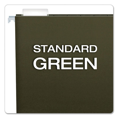 Pendaflex Earthwise by Pendaflex 100% Recycled Colored Hanging File Folders, Letter Size, 1/5-Cut Tab, Green, 25/Box