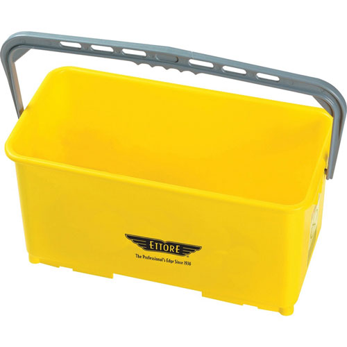 Ettore Products 6-gallon Super Bucket, 24 quart, Handle, Secure Grip, 10.5" x 21.8" x 11.8", Yellow, 6/Carton