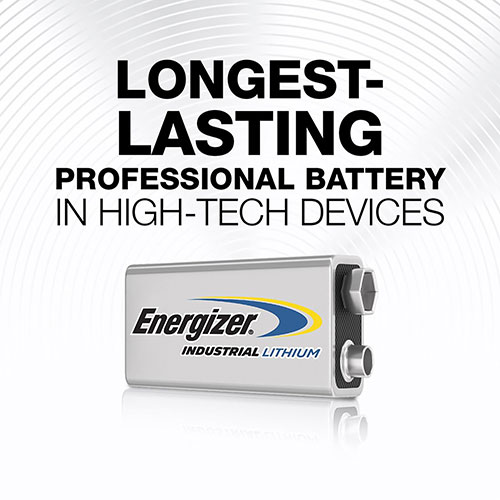 Energizer Industrial Lithium 9V Battery, 9 V, 12/Box