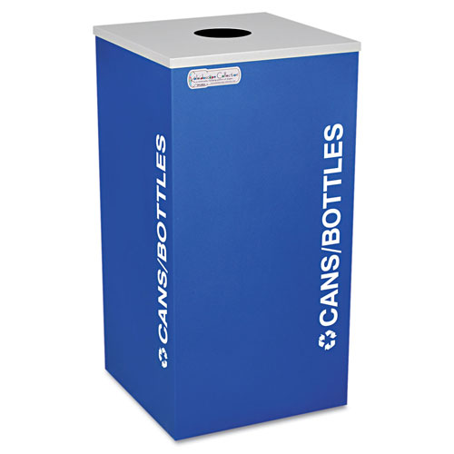 Ex-Cell Metal Kaleidoscope Collection Bottle/Can-Recycling Receptacle, 24 gal, Royal Blue