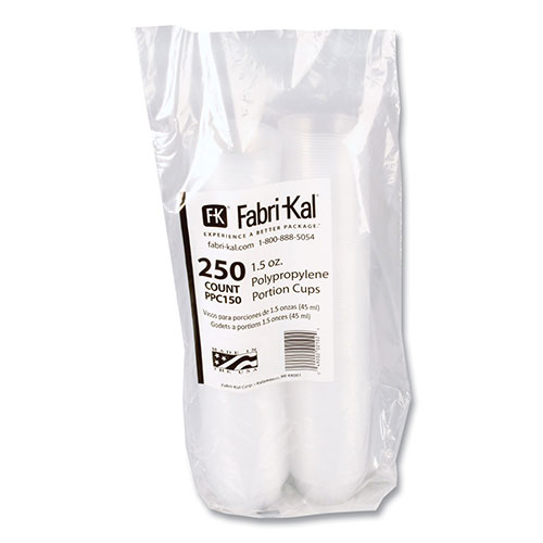 Fabri-Kal Portion Cups, 1.5 oz, Clear, 250/Sleeve, 10 Sleeves/Carton