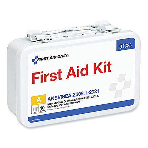 First Aid Only ANSI 2021 First Aid Kit for 10 People, 76 Pieces, Metal Case