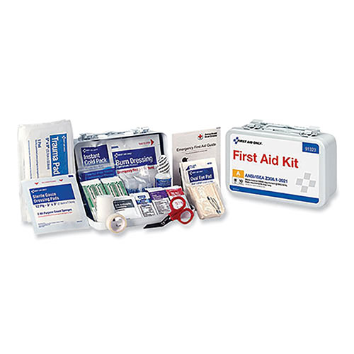 First Aid Only ANSI 2021 First Aid Kit for 10 People, 76 Pieces, Metal Case