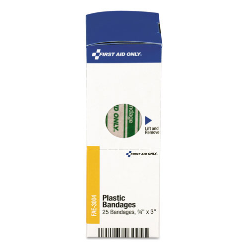 First Aid Only SmartCompliance Plastic Bandages, 3/4