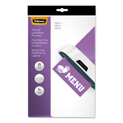 Fellowes Laminating Pouches, 3 mil, 12