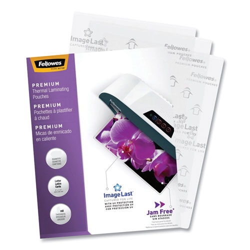 Fellowes ImageLast Laminating Pouches with UV Protection, 5 mil, 9" x 11.5", Gloss Clear, 60/Pack