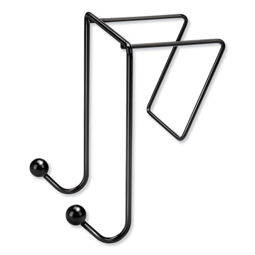 Fellowes Partition Additions Wire Double-Garment Hook, 4 x 6, Black