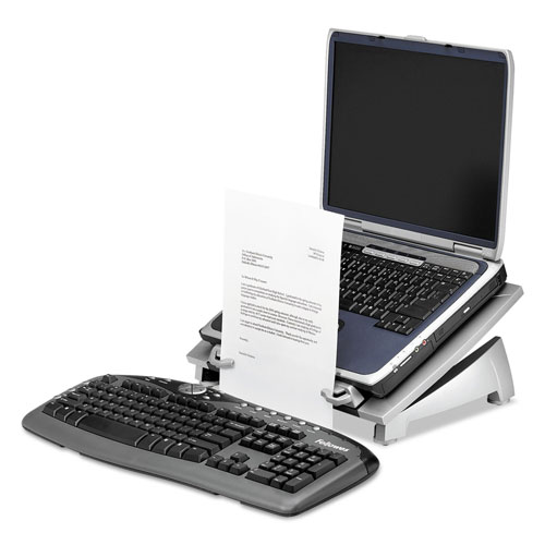 Fellowes Office Suites Laptop Riser Plus, 15 1/16 x 10 1/2 x 6 1/2, Black/Silver