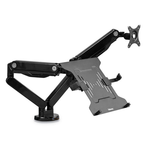Fellowes Laptop Arm Accessory, Laptops up to 15 lbs, Attaches to VESA Plate, Black