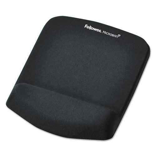 Fellowes PlushTouch Mouse Pad with Wrist Rest, Foam, Black, 7.25 x 9.38