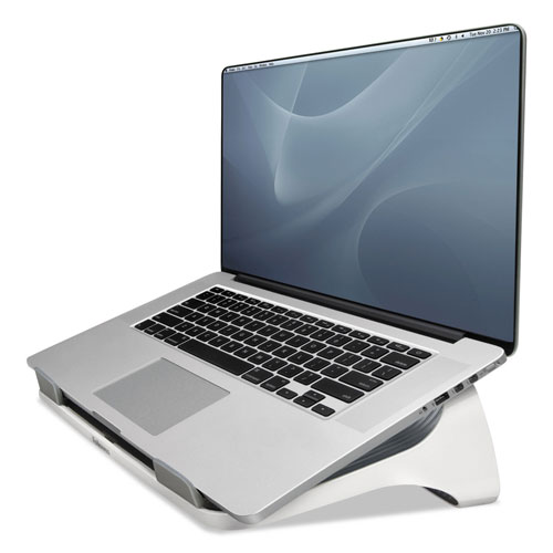 Fellowes Laptop Riser, 13 3/16 x 9 5/16 x 4 1/8, White/Gray