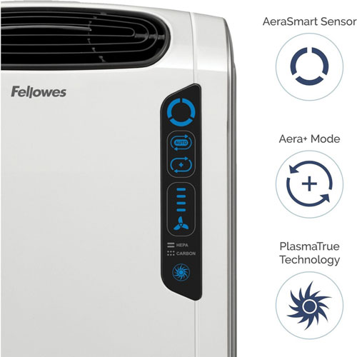 Fellowes AeraMax® DX55 Air Purifier - True HEPA, Activated Carbon - 195 Sq. ft. - White