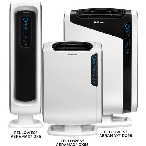Fellowes AeraMax® DX95 Air Purifier - True HEPA, PlasmaTrue, Activated Carbon - 295 Sq. ft. - White