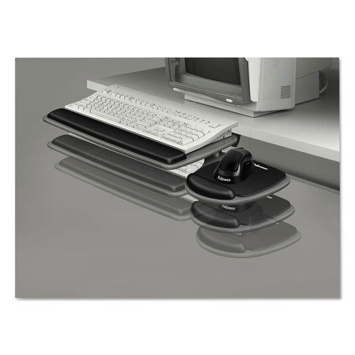 Fellowes Adjustable Standard Keyboard Platform, 20.25w x 11.13d, Graphite/Black