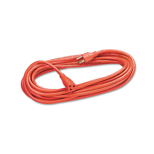Fellowes Indoor/Outdoor Heavy-Duty 3-Prong Plug Extension Cord, 1-Outlet, 25ft, Orange