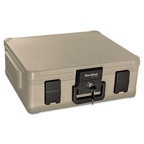 Fireking Fire and Waterproof Chest, 0.38 cu ft, 19.9w x 17d x 7.3h, Taupe