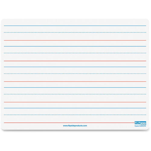 Flipside Magnetic Dry Erase Board, 9" x 12", Ruled, Red/Blue