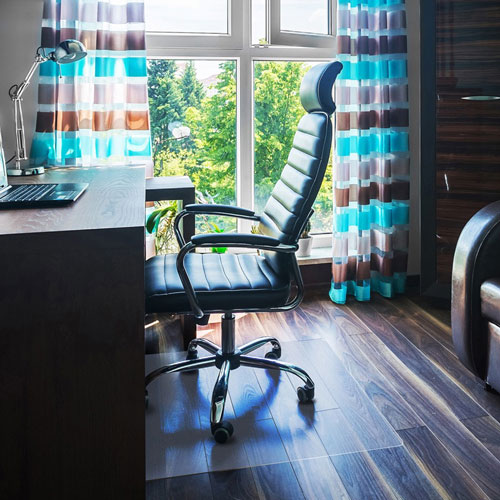 Floortex Rectangular Hard Floor Chairmat w/Smooth Back, 48" x 79", Clear