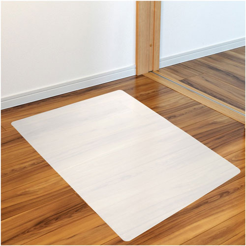 Floortex Ecotex Polypropylene Anti-Slip Foldable Chair Mat for Hard Floors, 45 x 53, Translucent