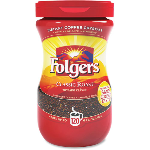 Folgers Instant Coffee, Folgers, Regular, Dark Brown