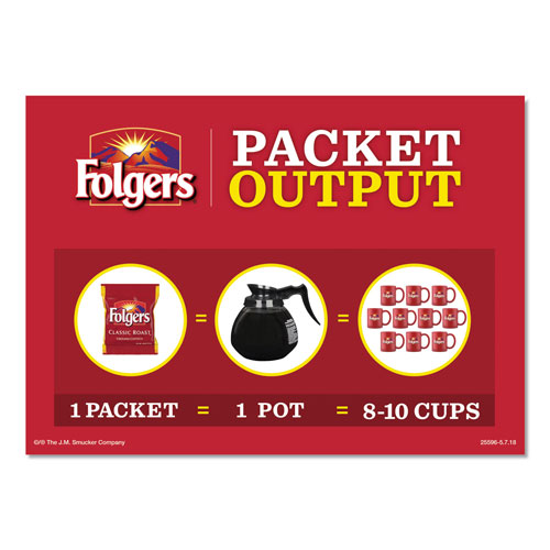 Folgers Coffee, Classic Roast, 0.9 oz Fractional Packs, 36/Carton