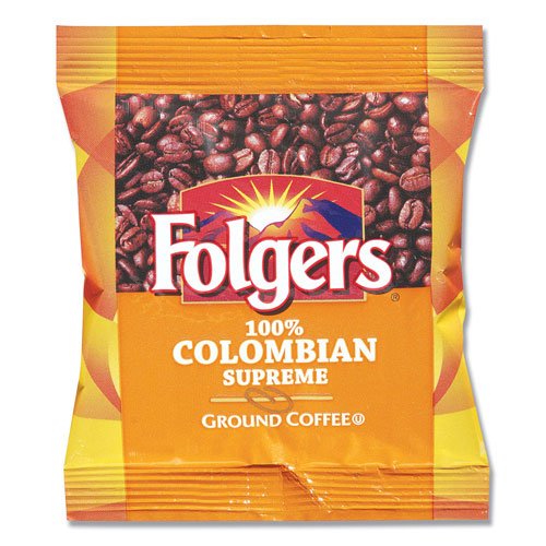 Folgers Coffee, 100% Colombian, Ground, 1.75oz Fraction Pack, 42/Carton