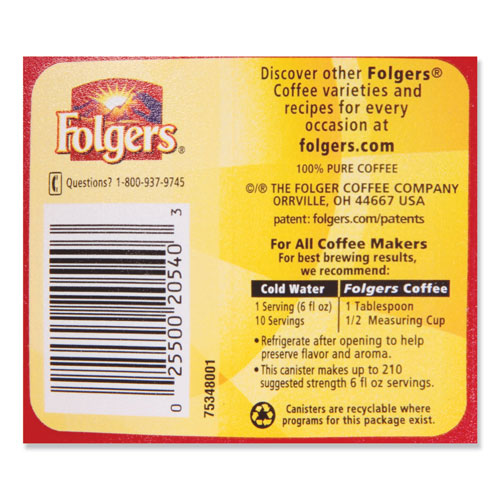 Folgers Coffee, Black Silk, 24.2 oz Canister