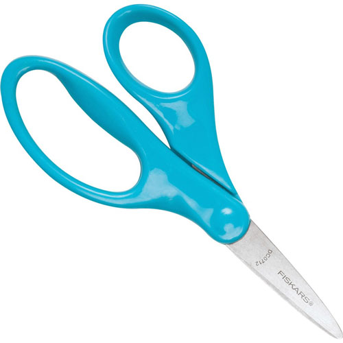 Fiskars 5" Pointed-tip Kids Scissors - 5" Overall LengthSafety Edge Blade - Pointed Tip - Turquoise - 1 / Each