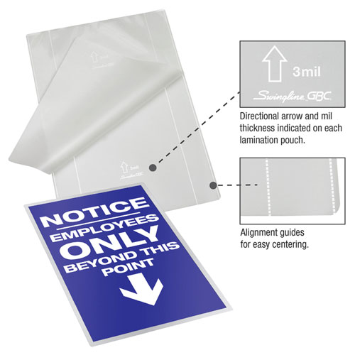 GBC® EZUse Thermal Laminating Pouches, 5 mil, 9