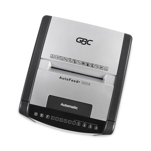 GBC® AutoFeed+ 300X Super Cross-Cut Office Shredder, 300 Auto/10 Manual Sheet Capacity