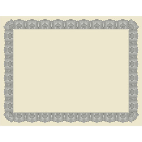 Geographics Award Certificates, 8.5 x 11, Natural with Silver Braided Border. 15/Pack