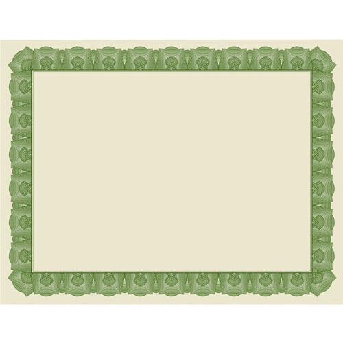 Geographics Award Certificates, 8.5 x 11, Natural with Green Braided Border, 15/Pack