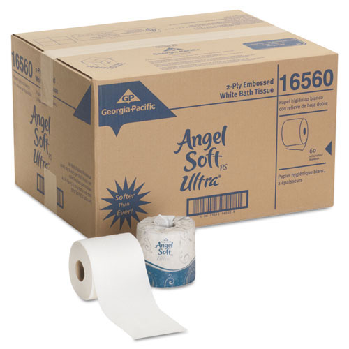 Angel Soft Angel Soft ps Ultra 2-Ply Premium Bathroom Tissue, White, 400 Sheets Roll, 60/Ct