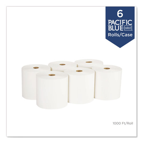 Pacific Blue Basic Nonperf Paper Towels, 7 7/8 x 1000 ft, White, 6 Rolls/CT