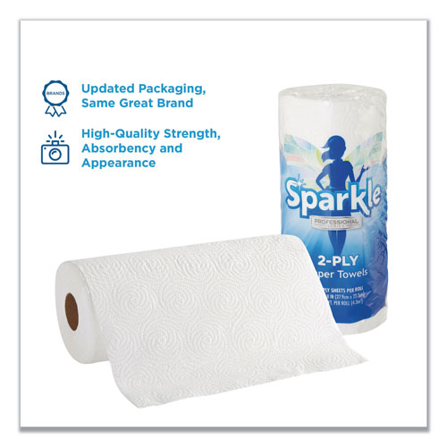 Sparkle Sparkle ps Perforated Paper Towels, 2-Ply, 11x8 4/5, White,70 Sheets,30 Rolls/Ct