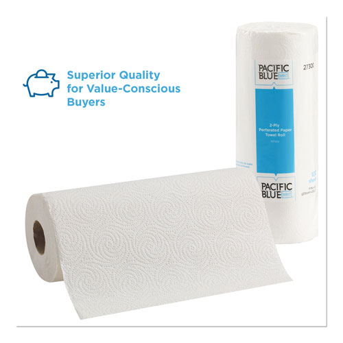 Pacific Blue Select Perforated Paper Towel, 8 4/5x11, White, 100/Roll, 30 RL/CT