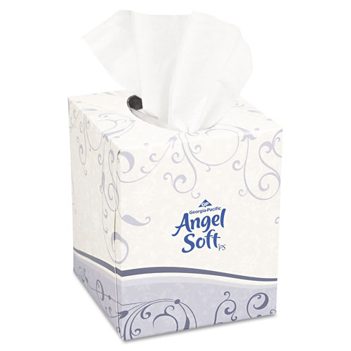 Angel Soft Premium Facial Tissue, White, Cube Box, 96 Sheets/Box