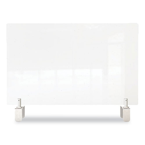 Ghent MFG Clear Partition Extender with Attached Clamp, 42 x 3.88 x 18, Thermoplastic Sheeting
