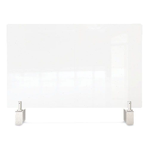 Ghent MFG Clear Partition Extender with Attached Clamp, 36 x 3.88 x 30, Thermoplastic Sheeting