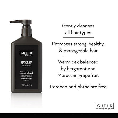 Guild+Pepper® Shampoo, Warm Oak, 12.2 oz Bottle, 12/Carton