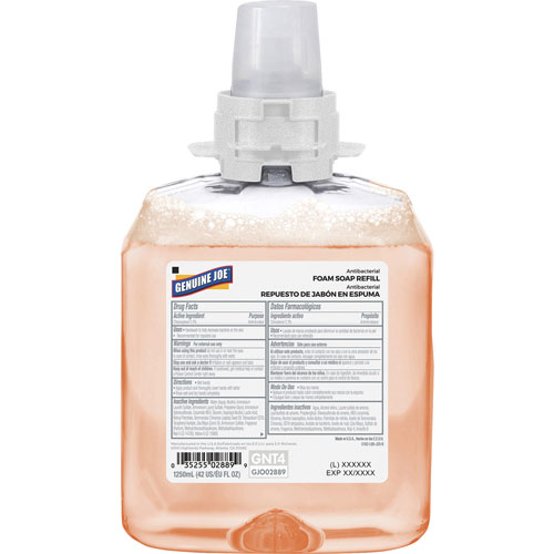 Genuine Joe Antibacterial Foam Soap Refill - Orange Blossom Scent - 42.3 fl oz (1250 mL) - Bacteria Remover - Orange - 4 / Carton