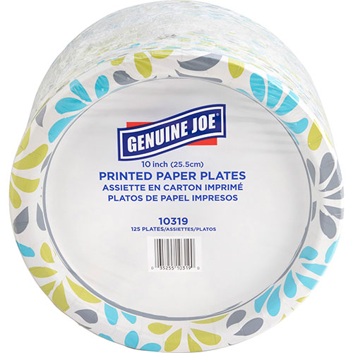 Genuine Joe Paper Plates, Soak-Proof, 10