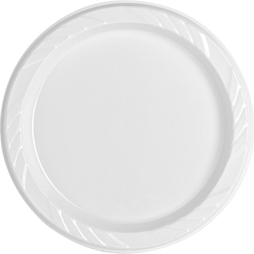 Genuine Joe Plates, Round, Plastic, Reusable/Disposable, 6