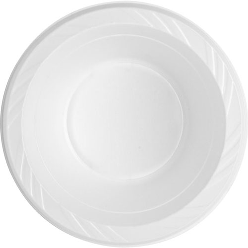 Genuine Joe Reusable Plastic Bowls, Bowl, Plastic Bowl, White