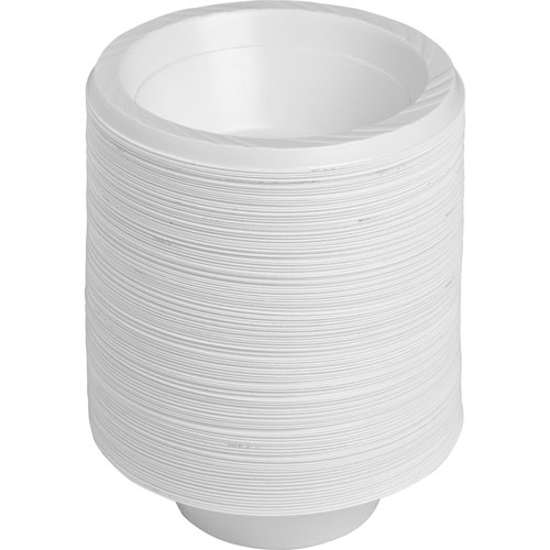 Genuine Joe Reusable Plastic Bowls, Bowl, Plastic Bowl, White