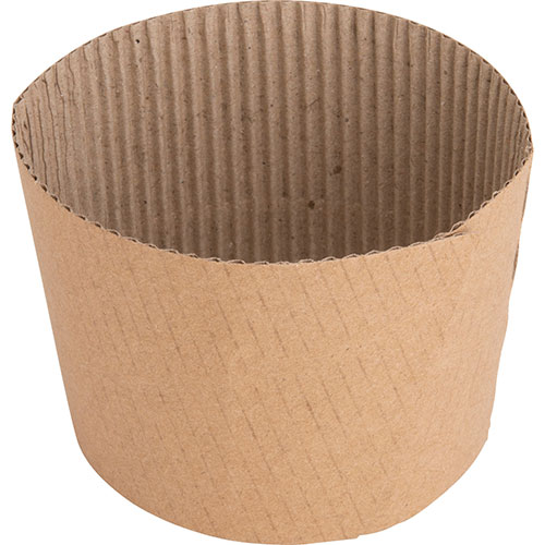 Genuine Joe Corrugated Cup Sleeves, 10-16 OZ, Brown, Case of 1000