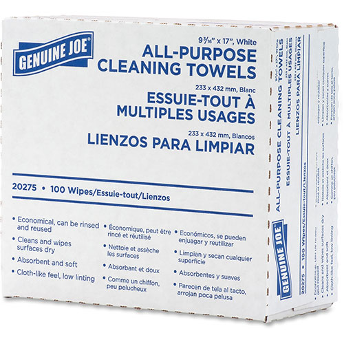 Genuine Joe Towels, Cleaning, Reusable, 9-1/2