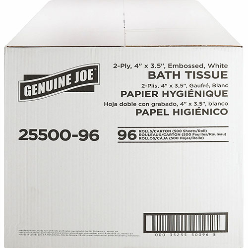 Genuine Joe Bath Tissue, 2-Ply, 500SH/RL, 4