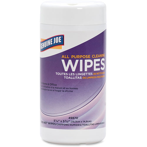 Genuine Joe Surface Cleaning Wipes, 5-1/4" x 5-3/4", 12/CT